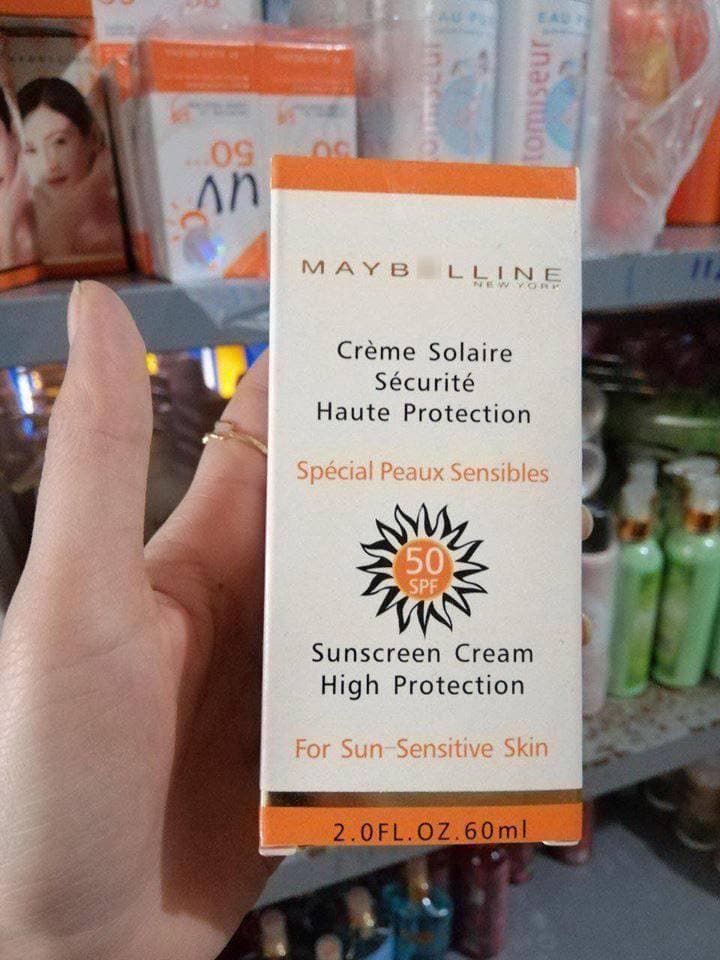 [HCM]Kem chống nắng Maybelline Crème Solaire Sécurité Haute Protectione 50 SPF - HX2052 - Làm đẹp / Chăm sóc da mặt / Kem chống nắng & phục hồi sau đi nắng
