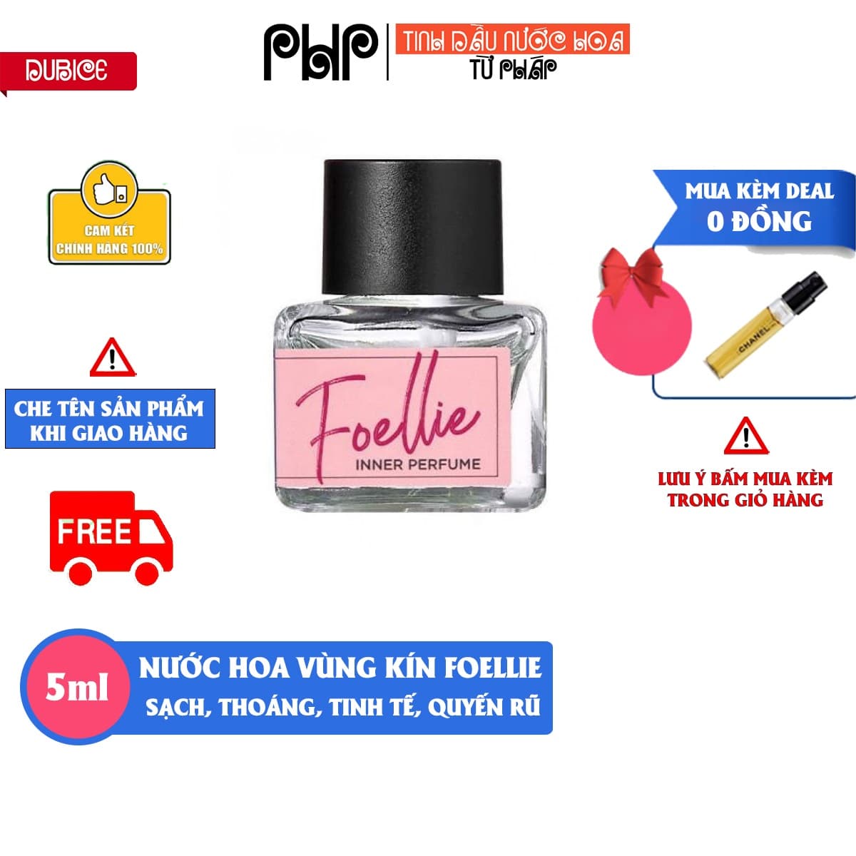 Nước Hoa Vùng Kín Foellie Eau De Innerb Perfume Bijou - Màu hồng ( dịu dàng )