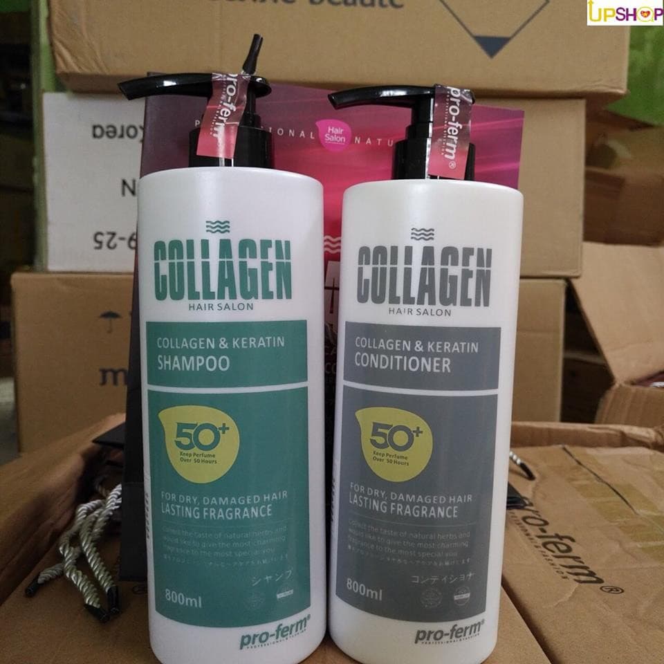 Cặp dầu gội xả collagen Pro Ferm 800ml x2