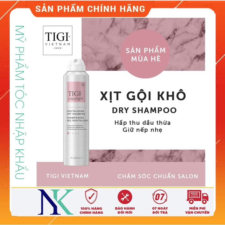 [HCM]Dầu Gội Khô Tigi Copyright Revitalising Dry 250Ml