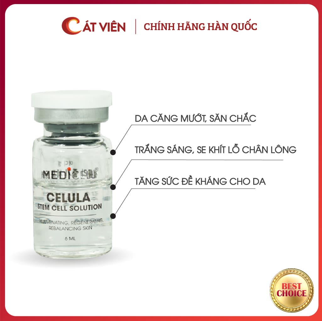 Tế bào gốc trắng da Stem Cell Solution Serum Medicell mờ thâm sạm ngăn ngừa sắc tố melanin -  1 lọ 6ml