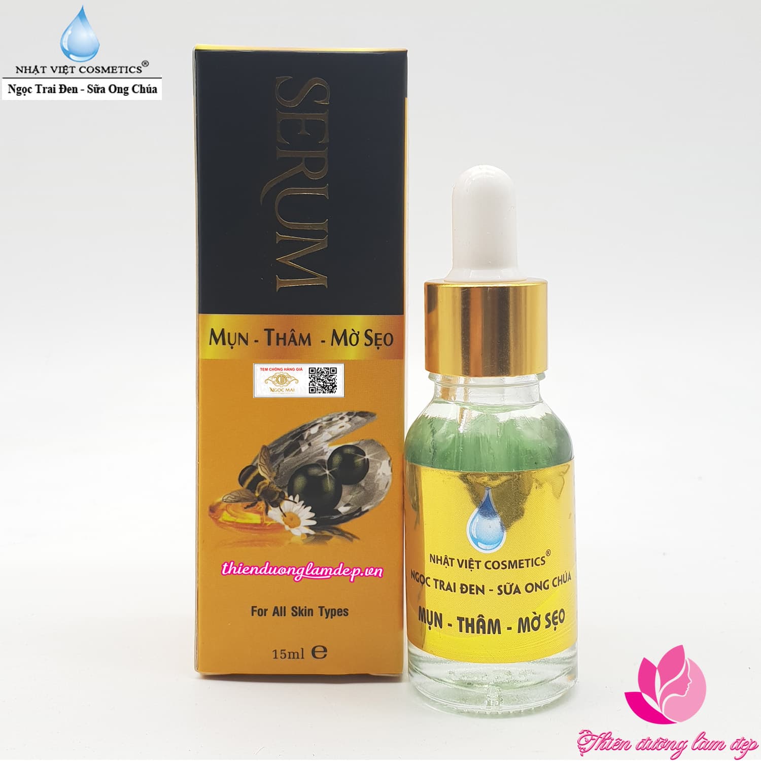 [HCM]Serum Mụn Thâm Mờ sẹo Ngọc Trai Đen - Sữa Ong Chúa NHẬT VIỆT (15ml)