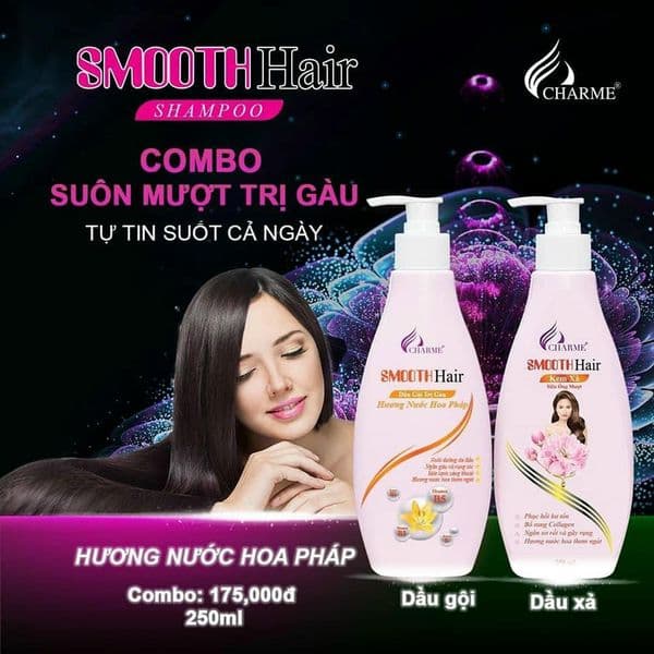 Combo dầu gội và dầu xả 𝐒𝐌𝐎𝐎𝐓𝐇 𝐇𝐀𝐈𝐑 hương thơm nước hoa