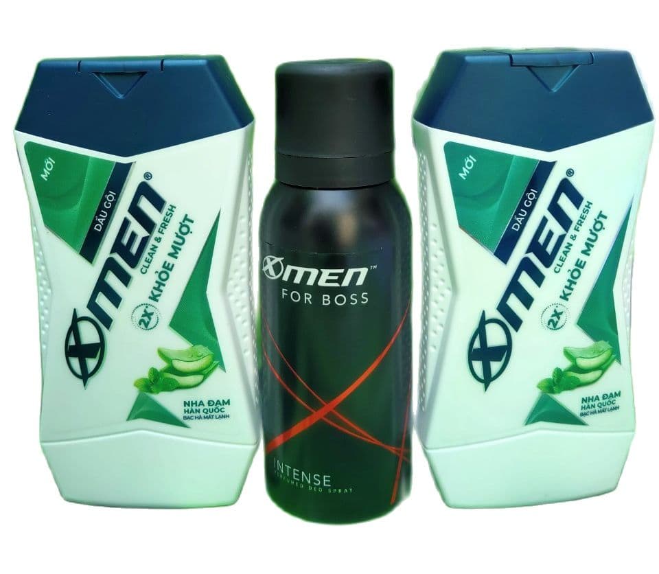 [HCM]3 Món XMen  2 DẦU GỘI XMEN 2X KHỎE MƯỢT CLEAN& FRESH - BẠC HÀ 70gram 1 Xịt khử mùi Xmen For Boss 5oml