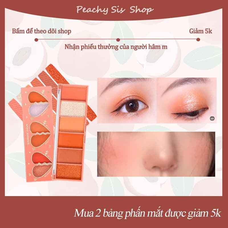 [HCM][Peachy Sis Shop] Bảng phấn mắt đa chức năng - Bảng má hồng đa chức năng KISS BEAUTY (6 màu)