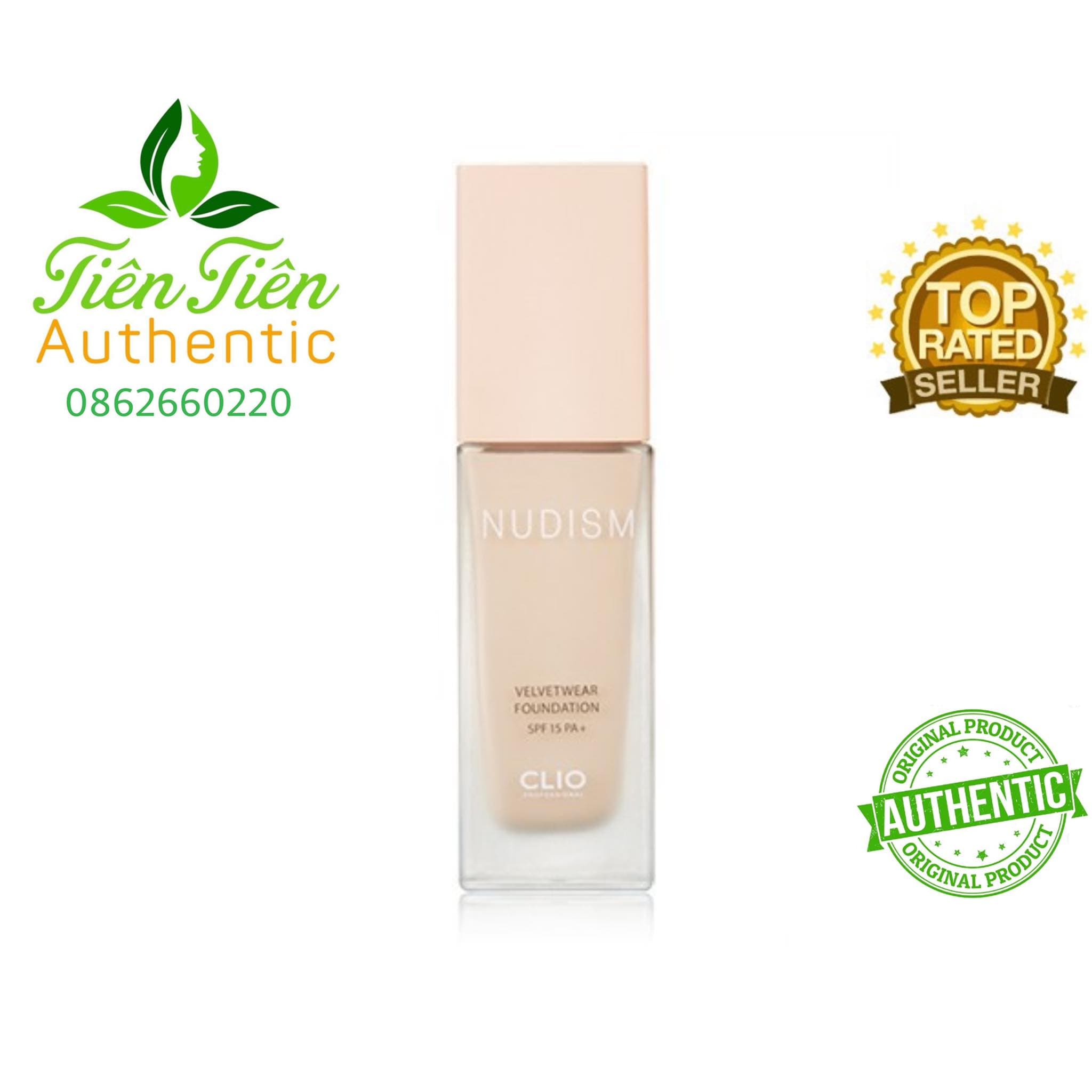 Kem nền siêu mềm mịn che khuyết điểm KEM NỀN Clio Nudism Velvetwear Foundation đủ tone