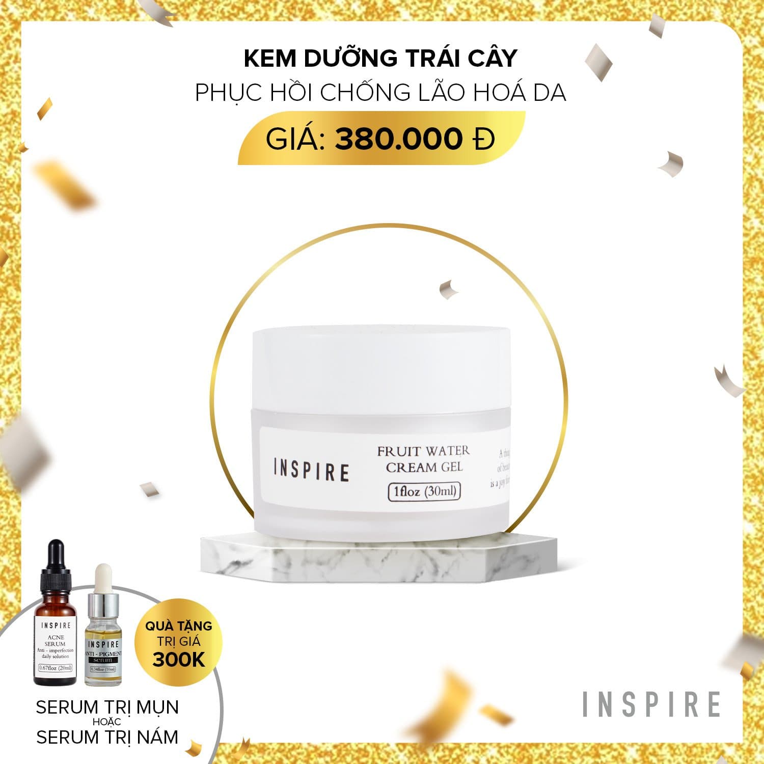 Kem gel trái cây inspire - phục hồi làn da hư tổn dưỡng da căng bóng sáng mịn ( MIỄN PHÍ GIAO HÀNG TOÀN QUỐC )