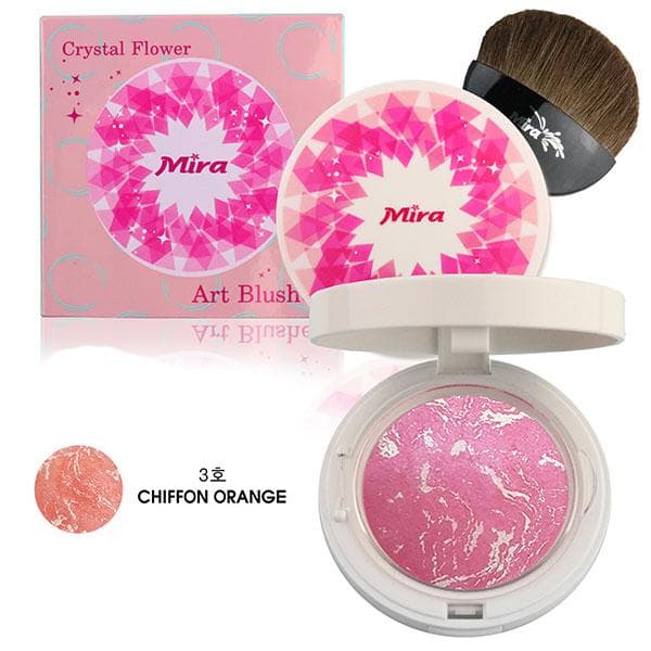 Phấn Má Hồng Mira Crystal Flower Art Blusher Hàn Quốc 10g No.2 Candy Pink