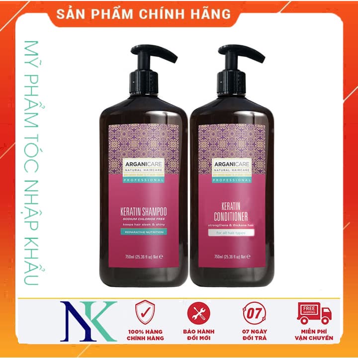 [HCM]Dầu Gội Xã Phục Hồi Tóc Arganicare Keratin 750Ml