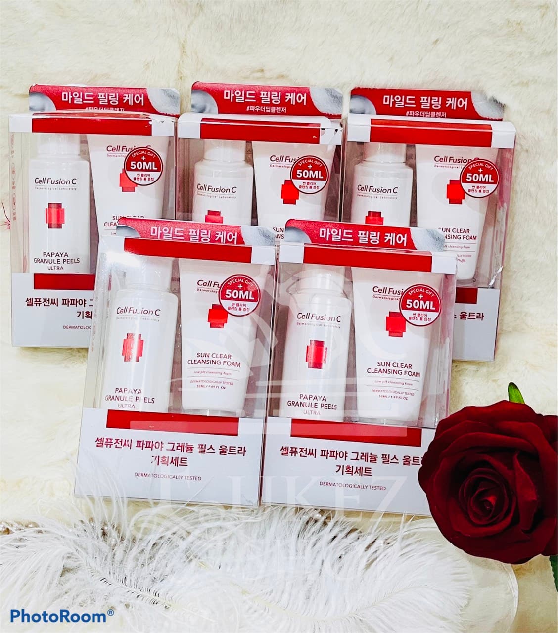 [GIFT SET]SỮA RỬA MẶT CHO DA MỤN  VÀ TẨY DA CHẾT CELL FUSION C PAPAYA & SUN CLEAR 50ML HÀN QUỐC