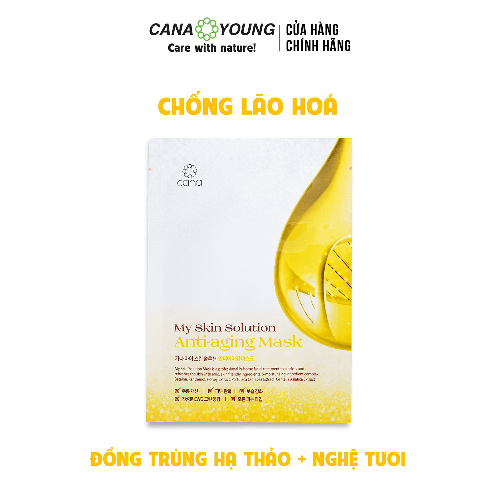 MẶT NẠ NGHỆ CHĂM SÓC DA LÃO HÓA HÀN QUỐC CANA MY SKIN SOLUTION ANTI-AGING