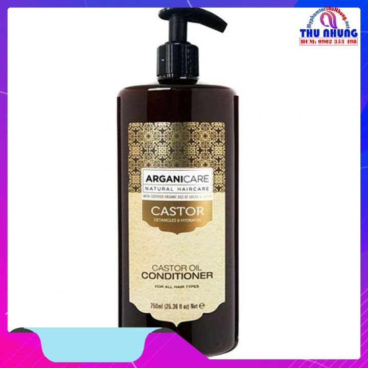[HCM]Dầu xả bóng mượt phục hồi & chống rụng ARGANICARE CASTOR CONDITIONER 750ml Israel