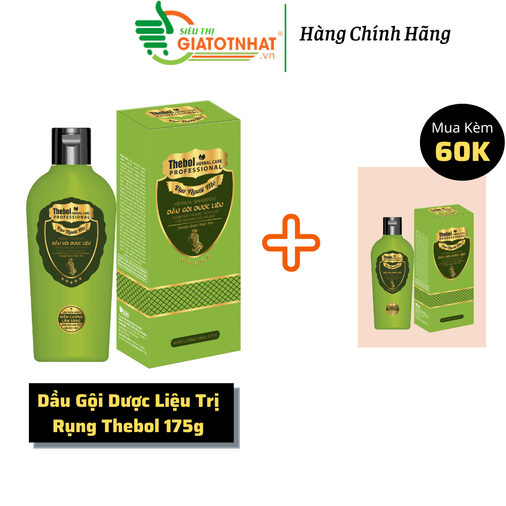 [HCM]Dầu gội dược liệu sạch giảm rụng Thebol 175g - Combo 2 chai