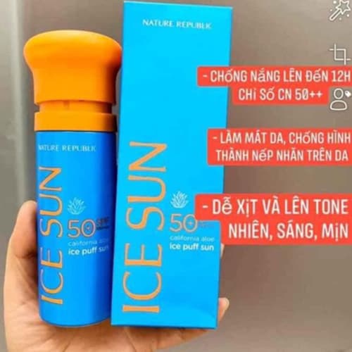 Kem chống nắng Ice Sun Nature Republic Hàn Quốc 100ml (Màu xanh)