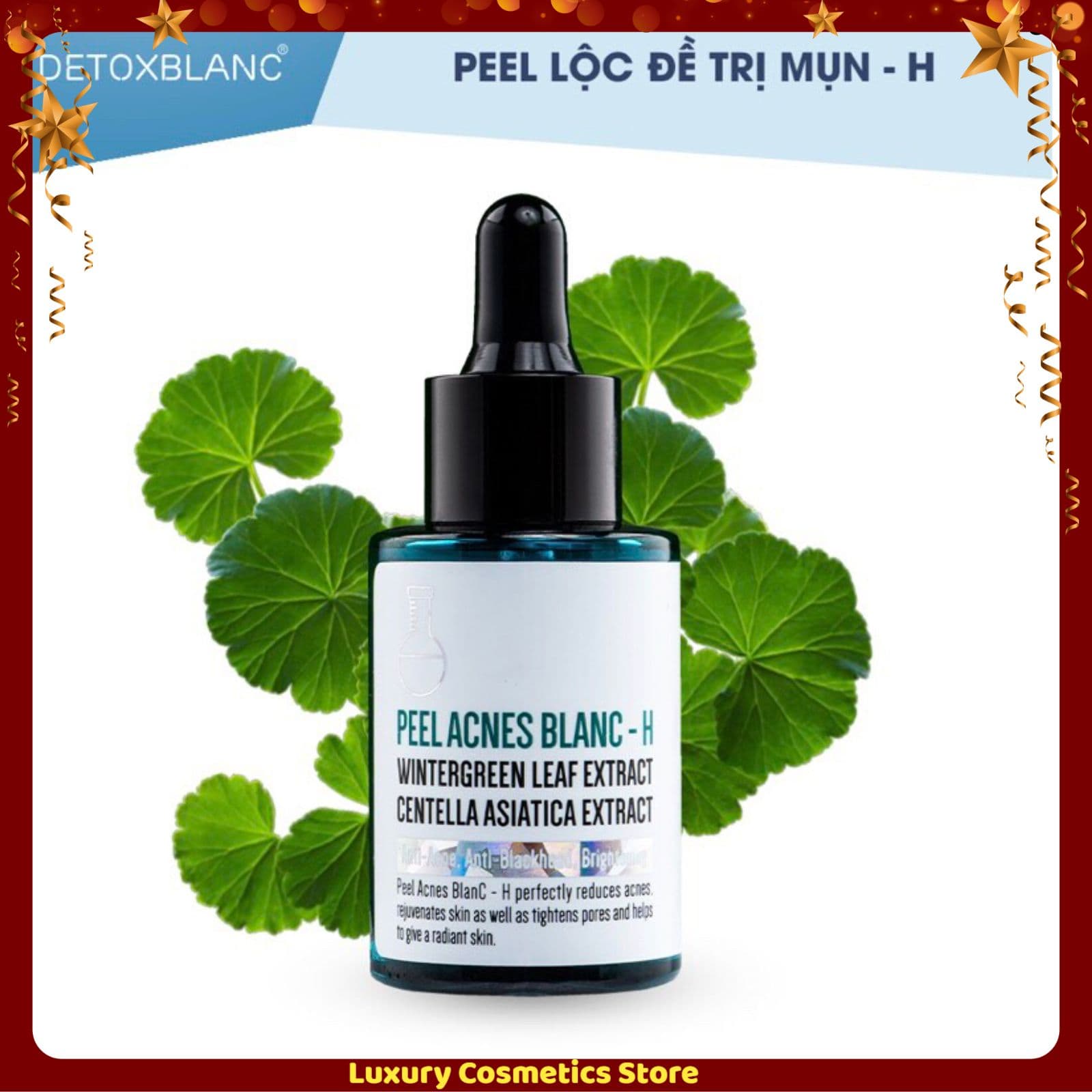 Serum Loại bỏ Mụn Detox Blanc Peel Lộc Đề H Detox Blanc (Peel Acnes Blanc - H) Loại bỏ mụn nhanh - Dưỡng da Căng mịn