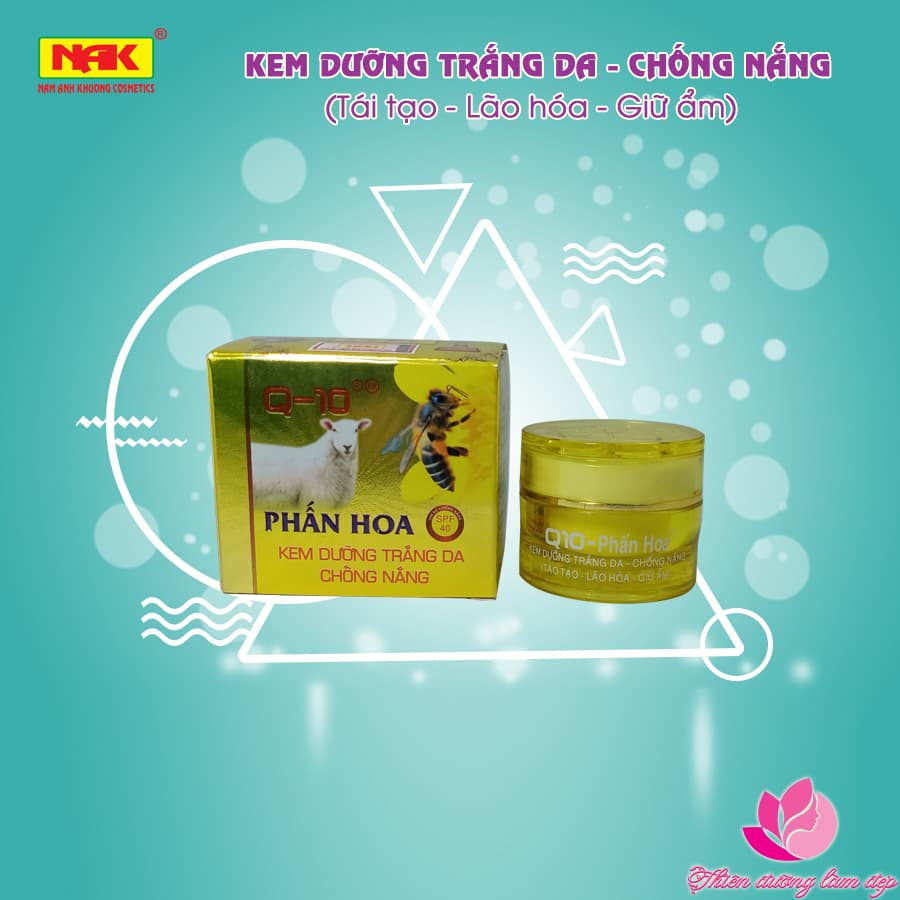 [HCM]Kem dưỡng trắng da Chống nắng Tái tạo Lão hóa Giữ ẩm KEM Q10 PHẤN HOA (12g)
