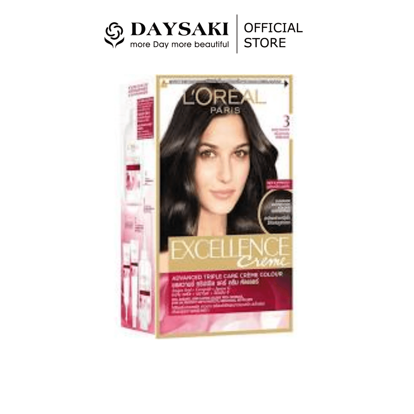 [HCM]LOreal Màu Nhuộm Dưỡng Tóc Phủ Bạc Excellence Creme #3 Natural Dark Brown