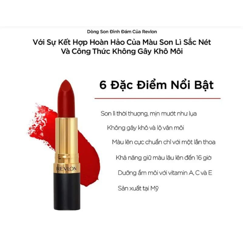Son lì siêu mịn Revlon Super Lustrous Matte Lipstick