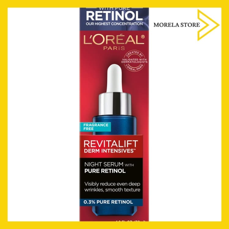 [HCM]Serum dưỡng da ban đêm chống lão hóa với 0.3% Retinol tinh khiết LOreal Paris Revitalift Derm Intensives Night Serum 0.3% Retinol – 30mL