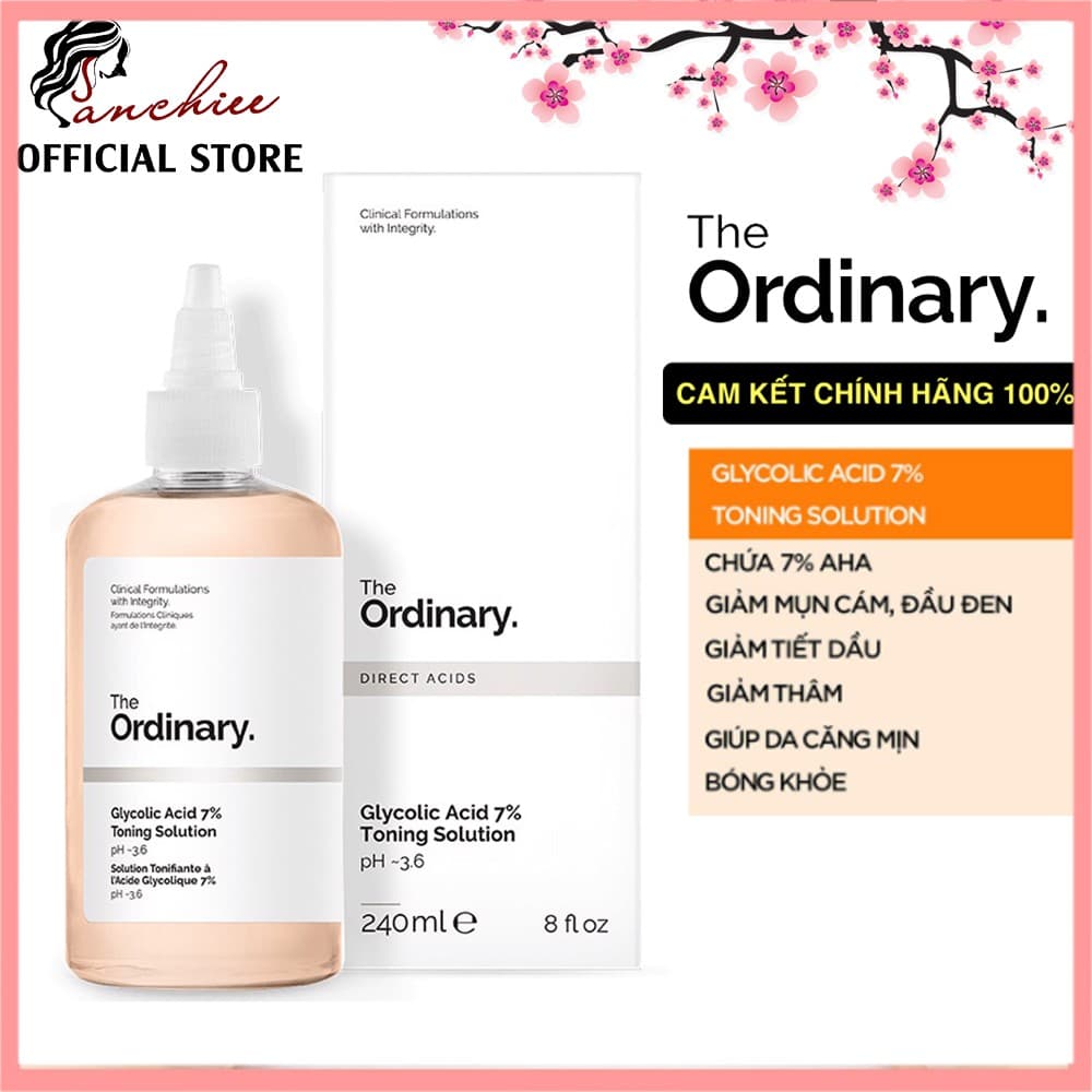 (240ml) Toner Dưỡng Sáng Đều màu da The Ordinary Glycolic Acid 7% Toning Solution