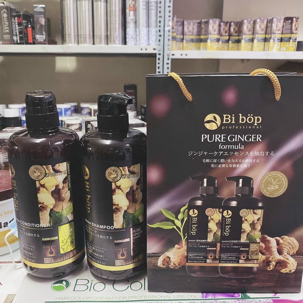 CẶP DẦU GỘI XẢ GỪNG BIBOP 800ML X2
