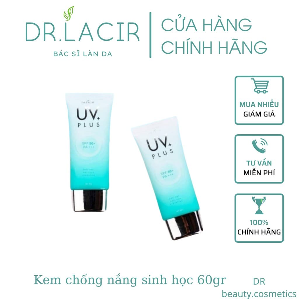 Kem Chống Nắng Sinh Học Dr.Lacir không nhờn rít phục hồi sau đi nắng SPF 50++ UV PLUS