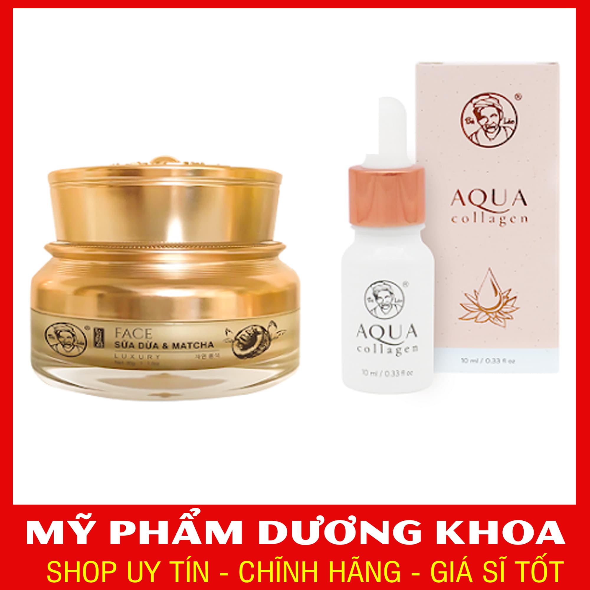 TẶNG MẶT NẠ - COMBO DƯỠNG DA - AQUA COLLAGEN VÀ KEM FACE BÀ LÃO 20GR (MẤU MỚI 2020)