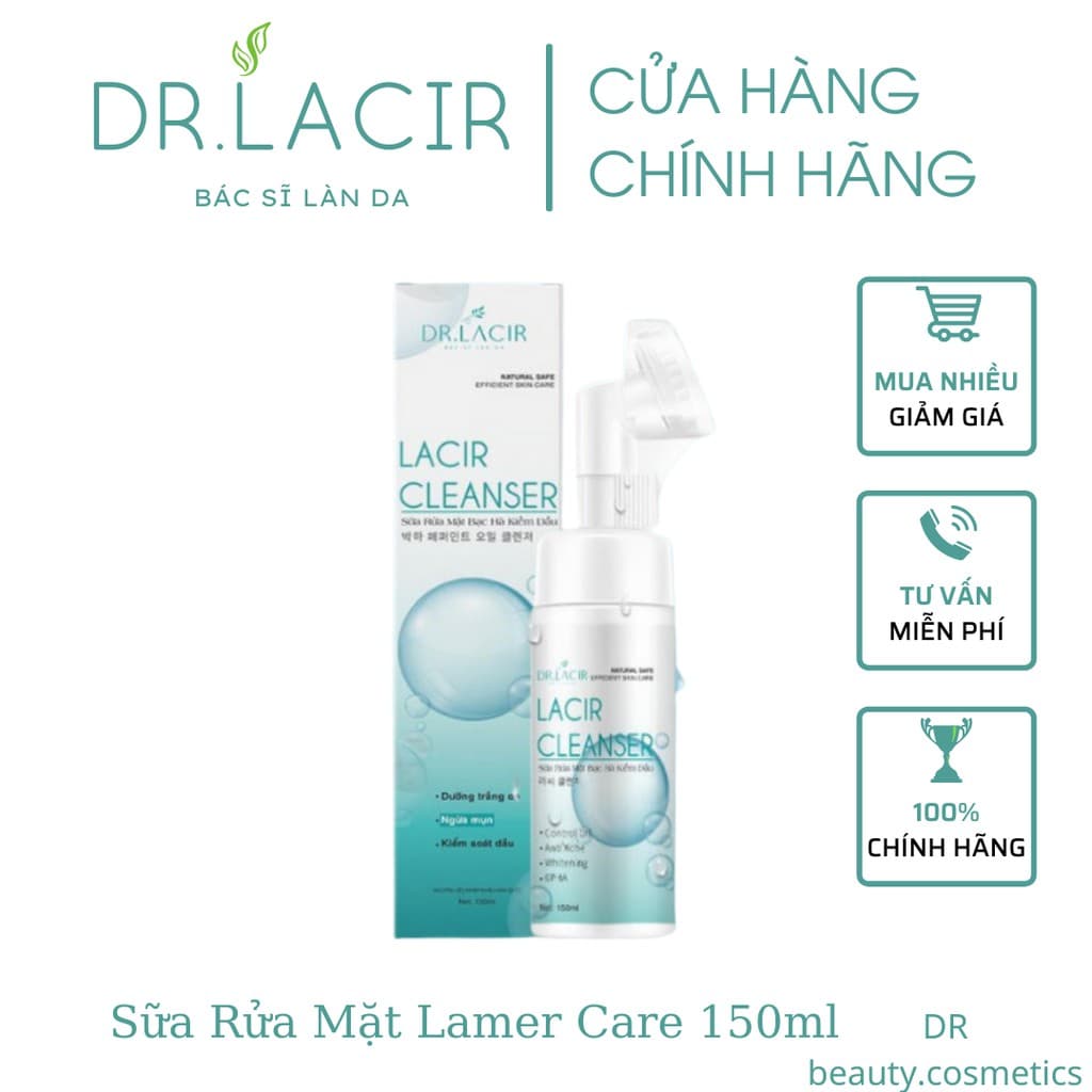 Sữa Rửa Mặt Tạo Bọt Dịu Nhẹ Lamer care Dr.Lacir Cho Da Dầu Nhạy Cảm DR LACIR CLEANSER 150ml
