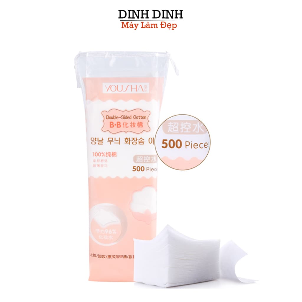 Bông tẩy trang mỏng bông thấm toner 500 miếng Yousha kẹp máy bông toner Dinh Dinh