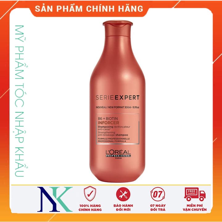 [HCM]Dầu Gội Tăng Cường Cho Tóc Gãy Rụng Inforcer Biotin + Vitamin B6 300Ml