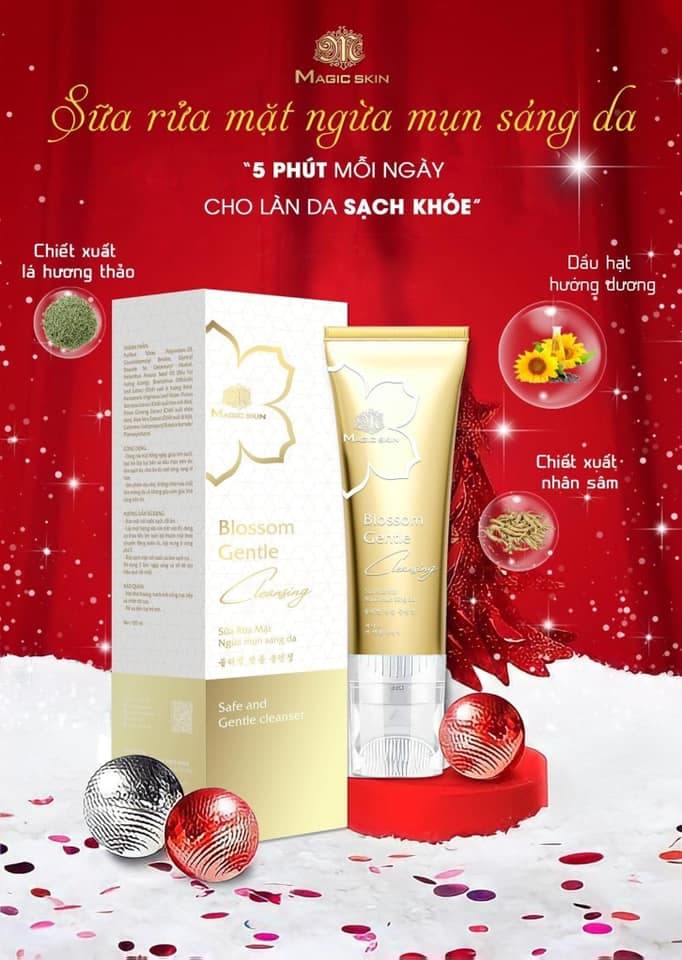 [HCM]SỮA RỬA MẶT dịu nhẹ dành cho DA MỤN Blossom Gentle Cleansing MagicSkin [CHÍNH HÃNG]