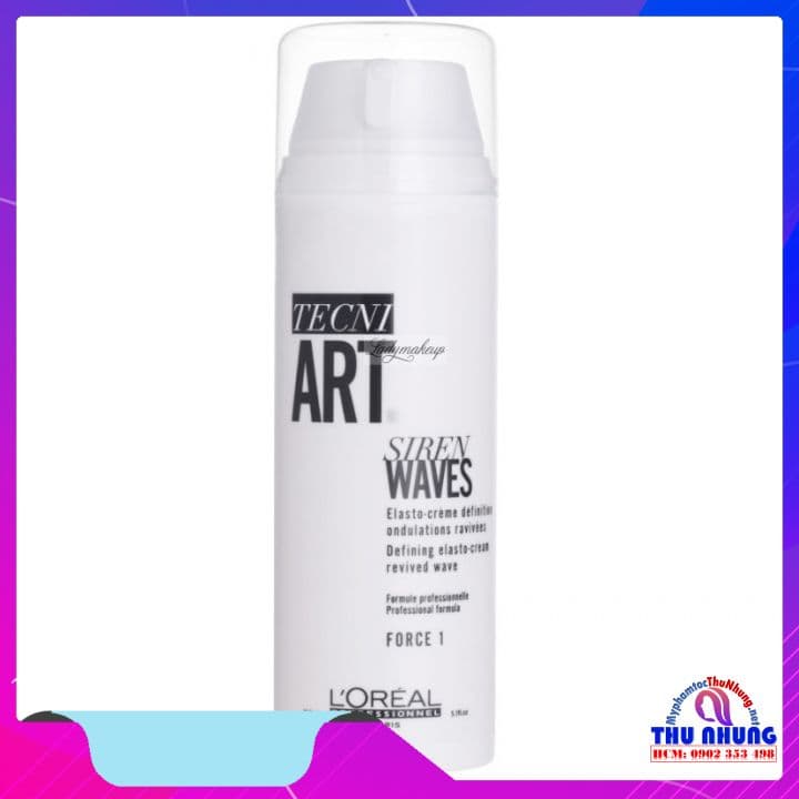 [HCM][LOREAL CHÍNH HÃNG] Kem dưỡng Loreal Tecni.art Siren Waves tạo kiểu va phục hồi tóc uốn 150ml