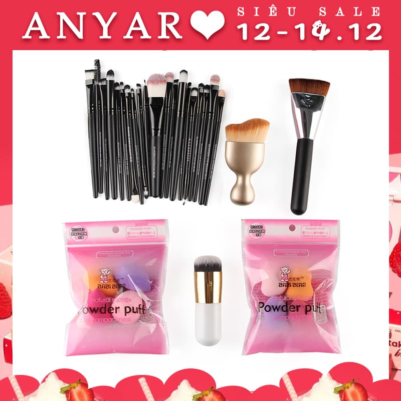 [HCM]ANYAR-MAANGE Bộ cọ trang điểm 6 món bộ dụng cụ làm đẹp 20 cọ trang điểm + 8 phấn + cọ contour + cọ má hồng