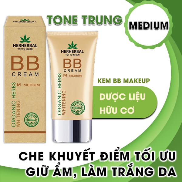 [HCM]Kem BB Makeup Thảo Dược Hữu Cơ Medium Herherbal 40g