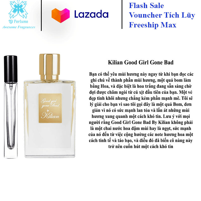 [HCM]Freeship Mẫu thử 10ml nước hoa nữ Kilian - Good Girl Gone Bad (refill)
