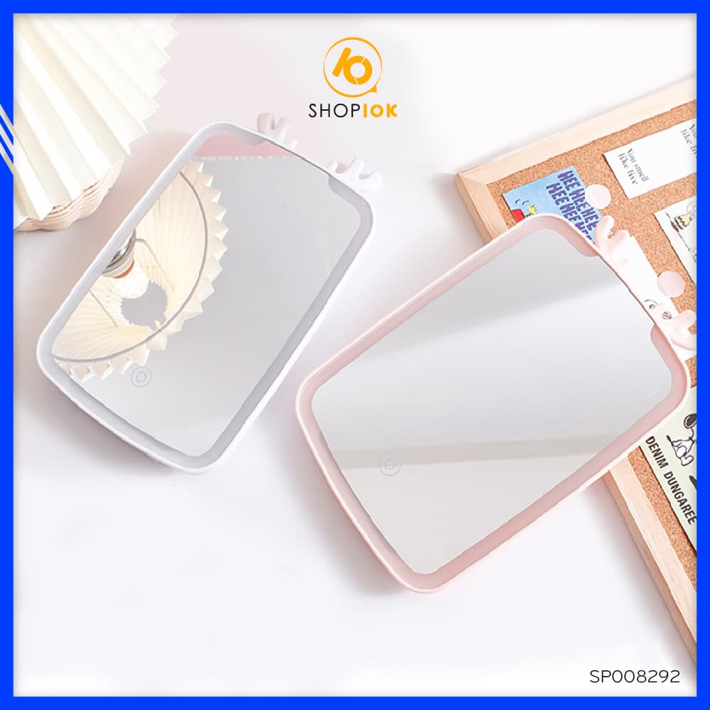 Gương trang điểm c&oacute đ&egraven led trang tr&iacute h&igravenh tai tuần lộc phụ kiện l&agravem đẹp - SP005292
