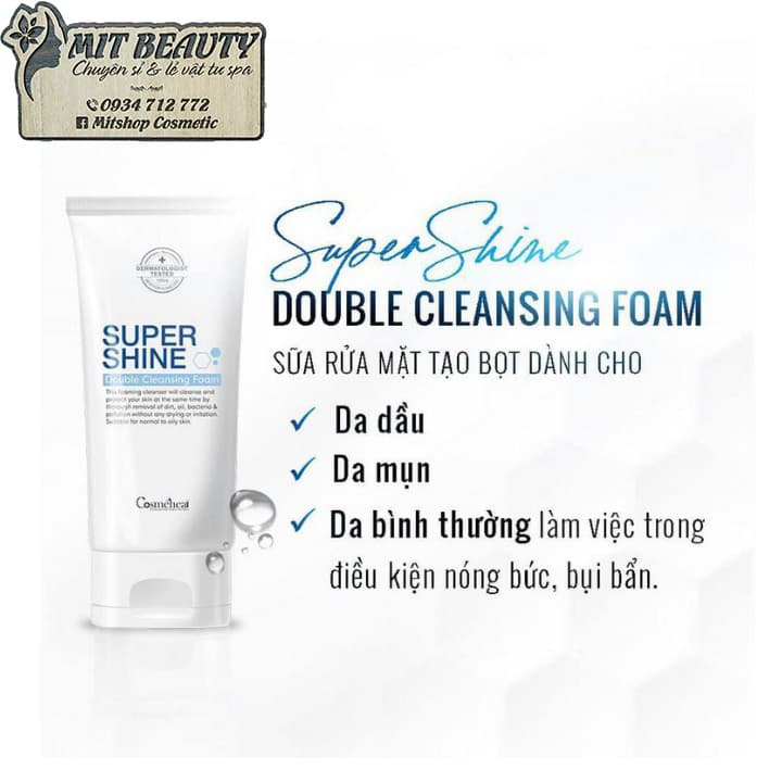 [HCM]Sữa rửa mặt Cosmeheal Suppershine Double Cleansing Foam 120ml