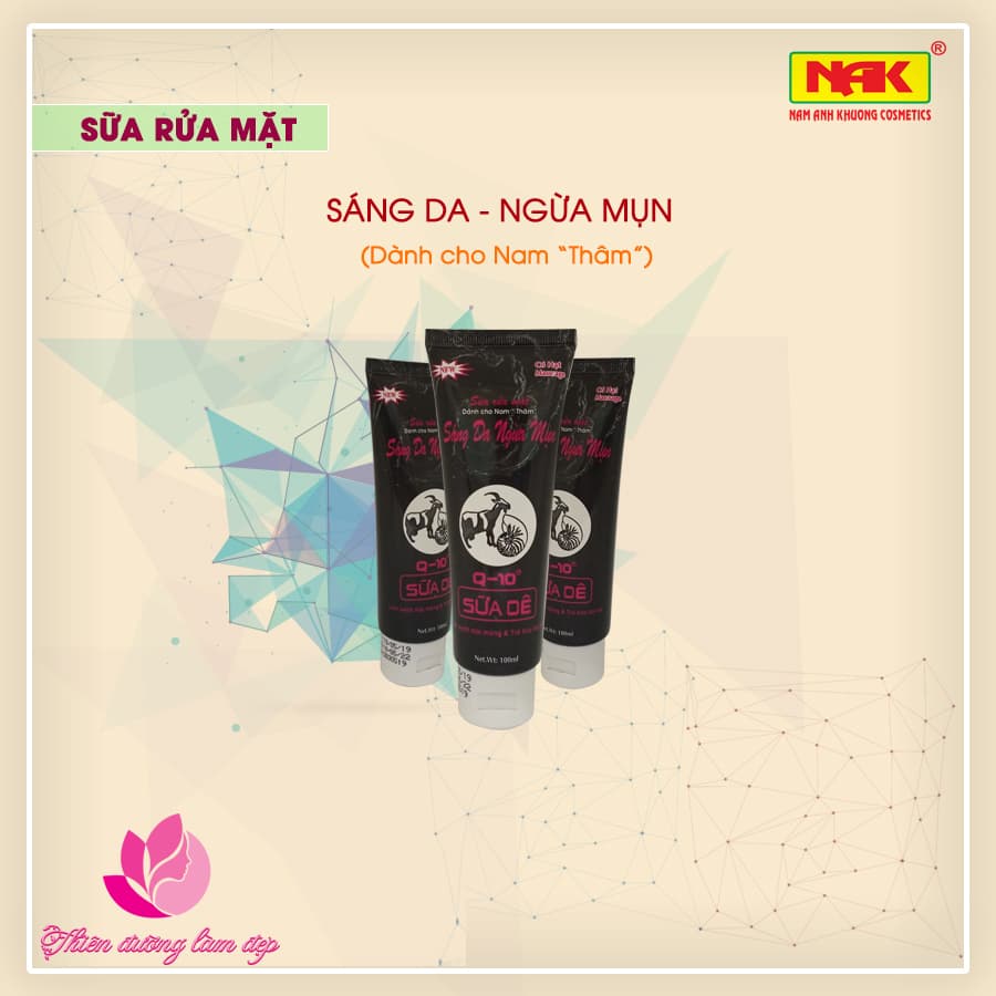 [HCM]Sữa rửa mặt sáng da Ngừa mụn thâm dành cho Nam Q-10 SỮA DÊ - 100ml