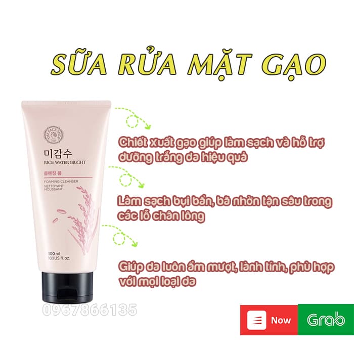 Sữa rửa mặt gạo hồng The Face Shop 100g Hàn Quốc