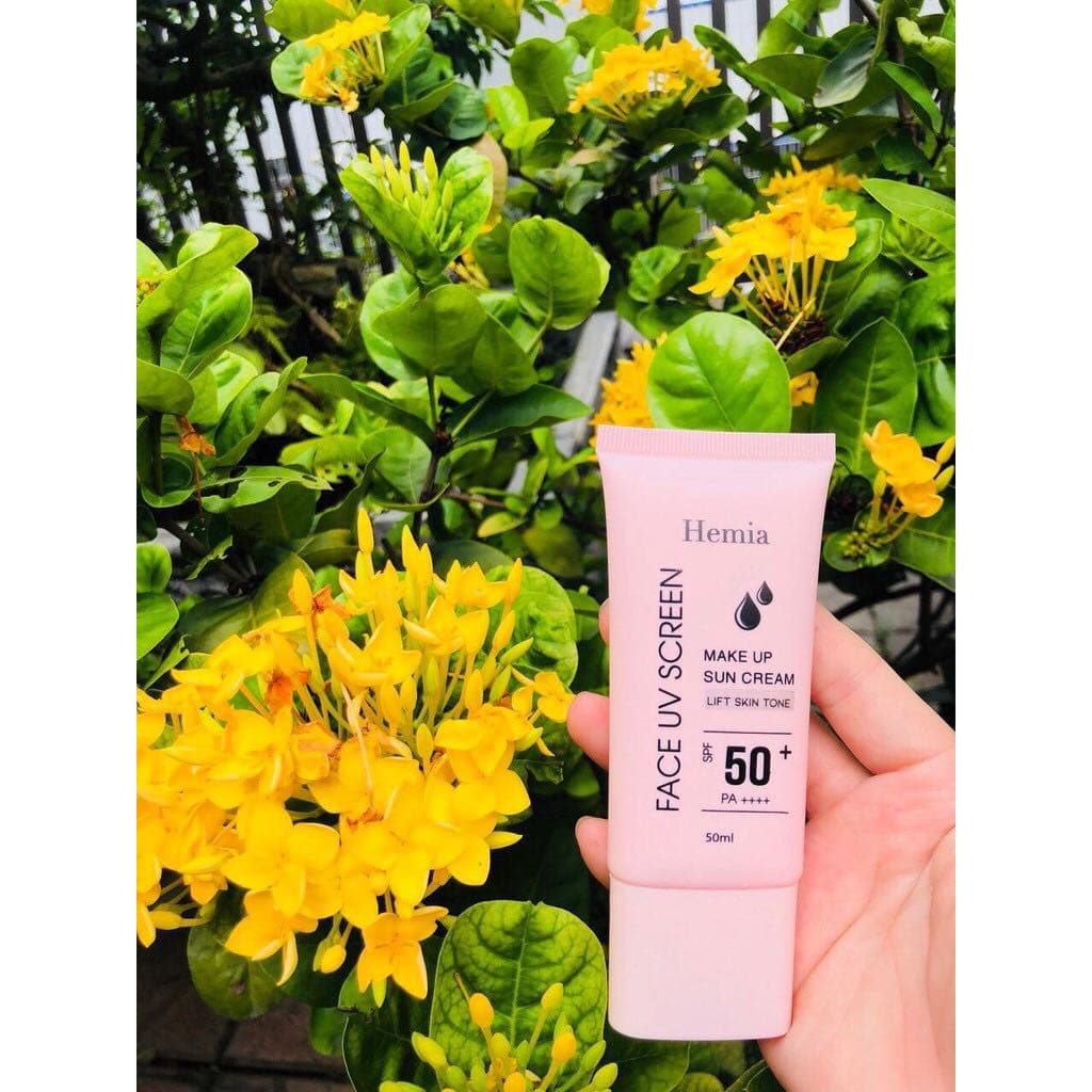 Kem chống nắng Hemia dưỡng trắng make up bảo vệ da chống lão hoá - da dầu da mụn da khô da thường - Hàn quốc