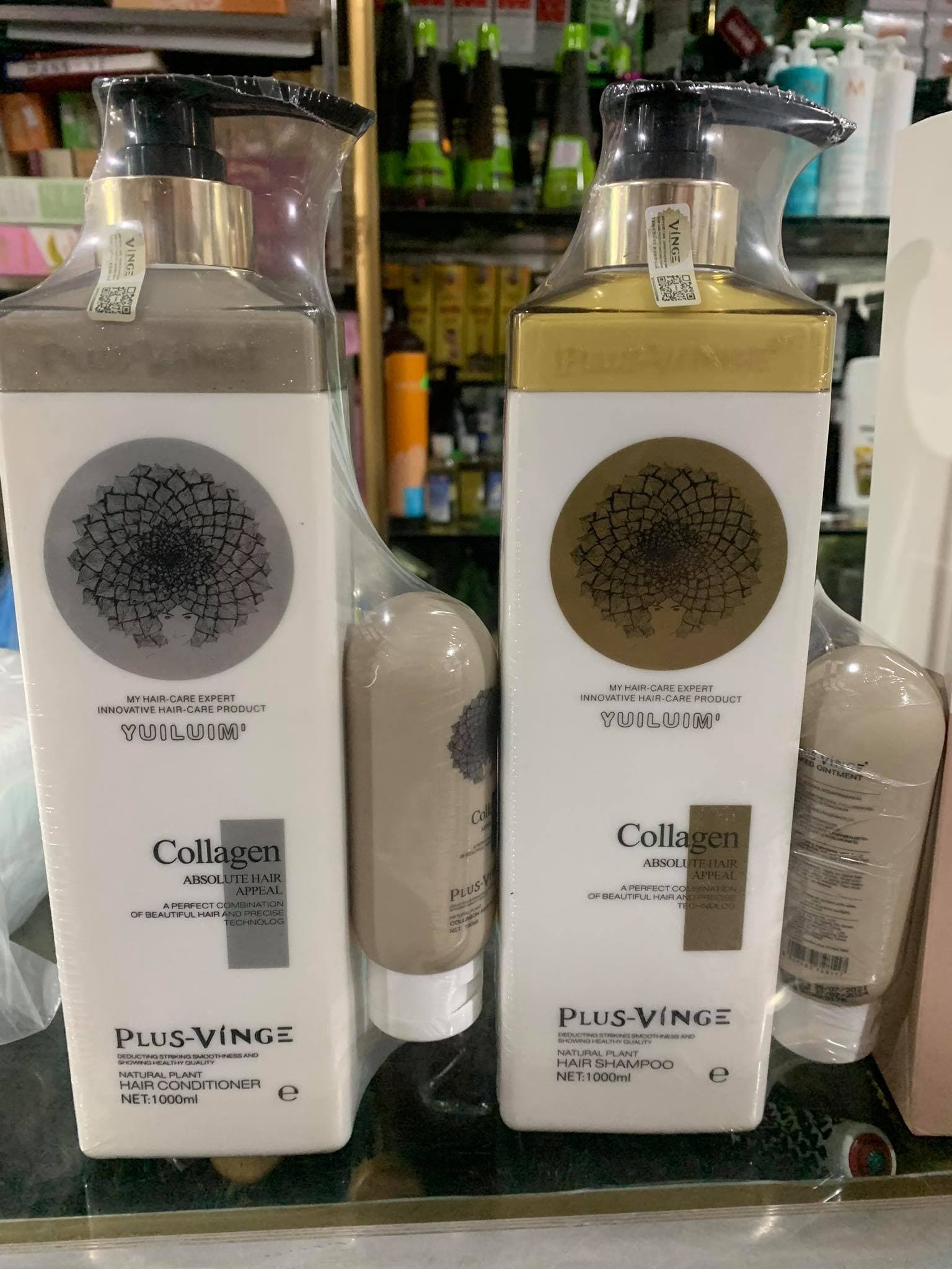 Cặp dầu gội xả Collagen VINGE siêu mượt 1000ml x 2