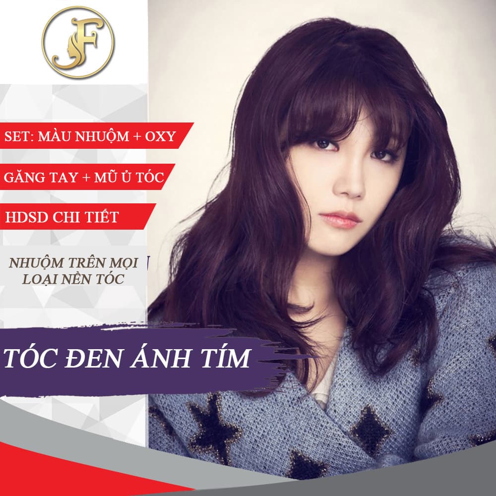 [HCM]Thuốc Nhuộm Tóc Màu Đen Ánh Tím Johnny Feel-tặng oxy