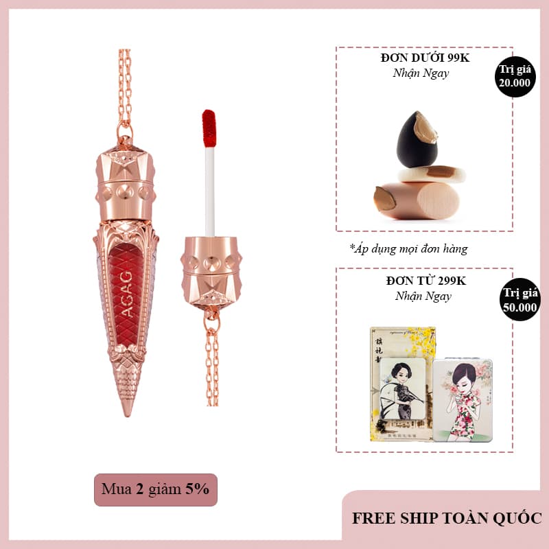 Son Kem Kim Cương AGAG (MUA 1 TẶNG 1 SON NỮ HOÀNG CÙNG HÃNG) Lên Màu Cực Chuẩn giữ màu lâu (KHUYẾN MÃI 3 NGÀY) (GIẢM GIÁ XẢ KHO)