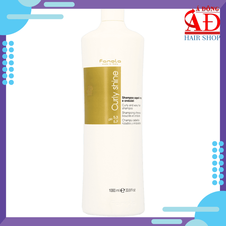 Dầu gội Fanola Curly Shine (Curly & Wavy shampoo) dành cho tóc uốn quăn và dợn sóng Italy 1000ml