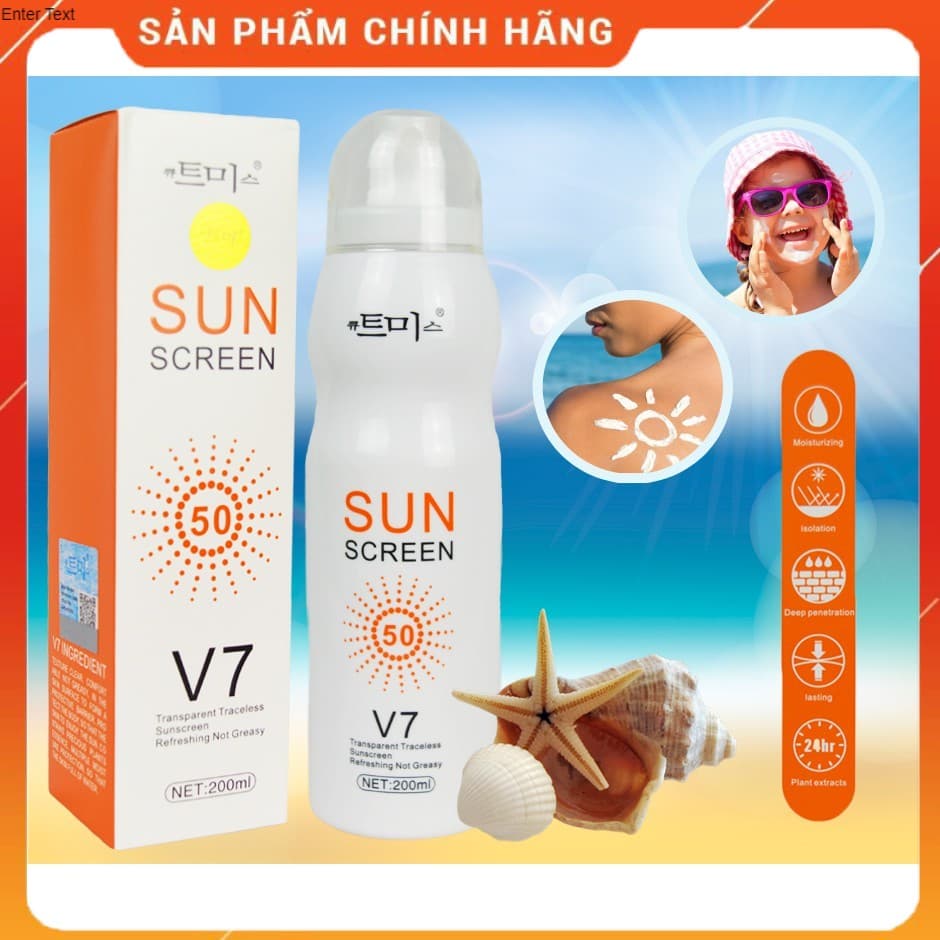 [HCM]Kem xịt chống nắng SunScreen V7 Magic Flowers SPF 50 Hàn Quốc - HuyNhi Shop