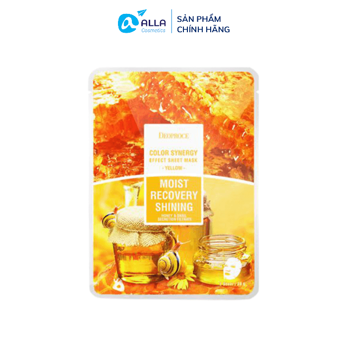 Mặt Nạ Giấy Dạng Phục Hồi Da Bị Tổn Thương DEOPROCE Color Synergy Effect Sheet Mask Yellow Hộp 10 Miếng