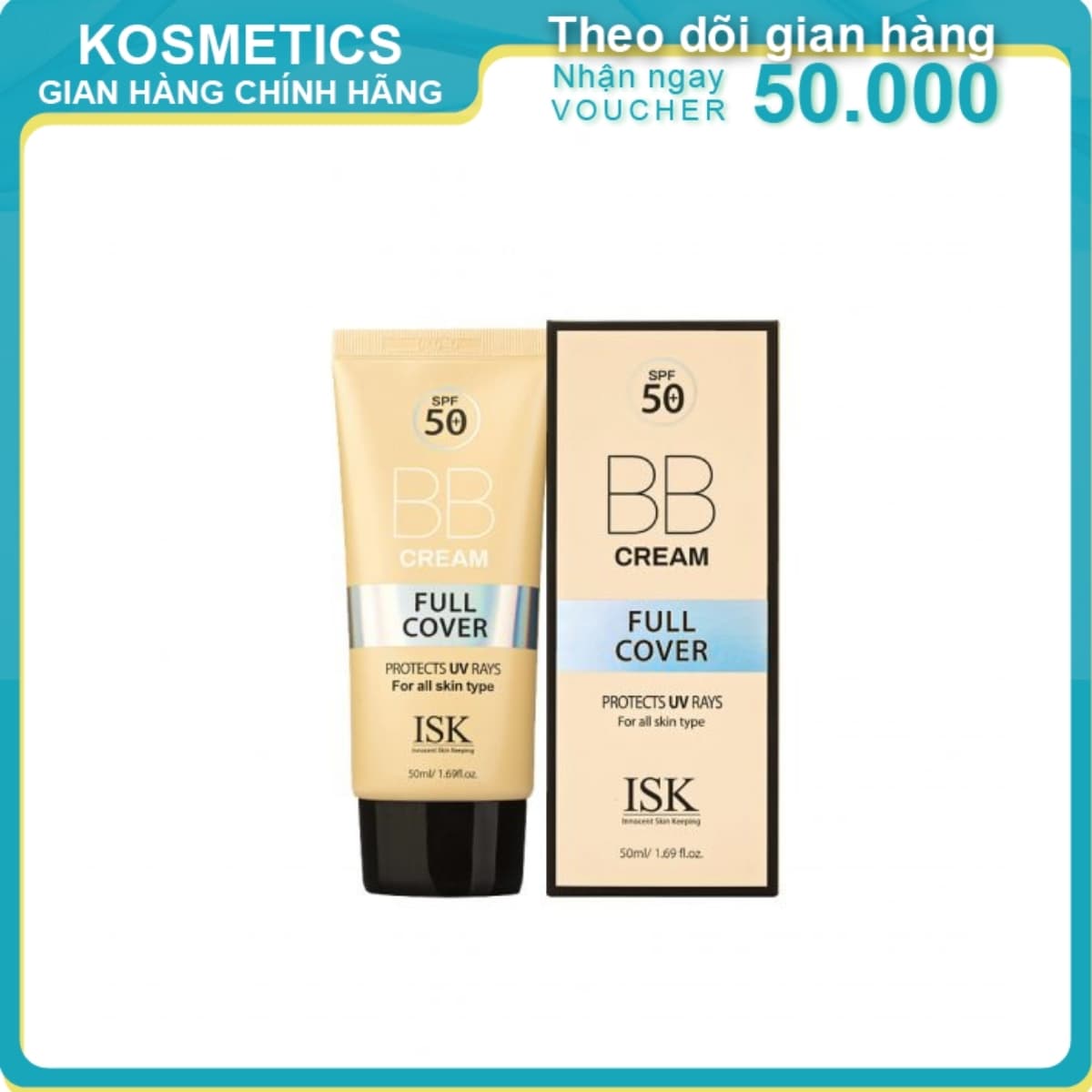 [HCM]Kem nền đa chức năng BB Cream ISK SPF 50 PA +++ 50ml