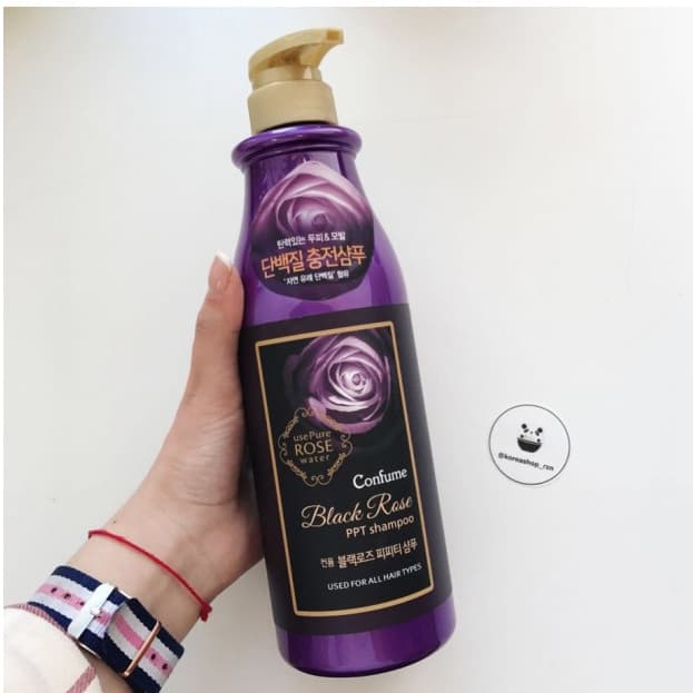 Dầu xả hoa hồng đen Welcos Confume Black Rose Shampoo phục hồi hư tổn Hàn Quốc 750ml