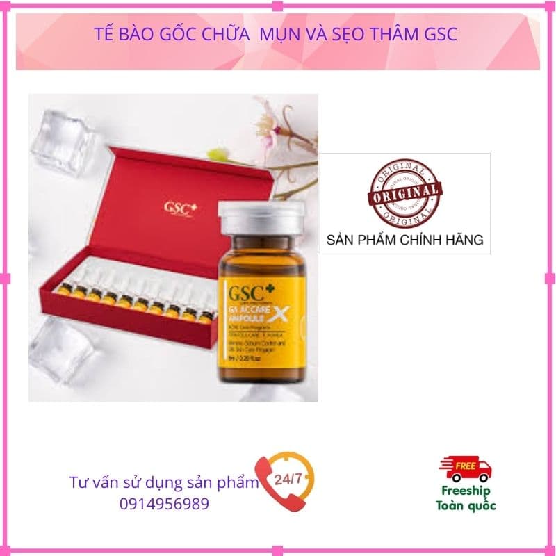 Tế bào gốc serum khử mụn GSC mụn đầu đen mụn mủ mụn bức bí đều biến hết sau 7 ngày dr.acneal
