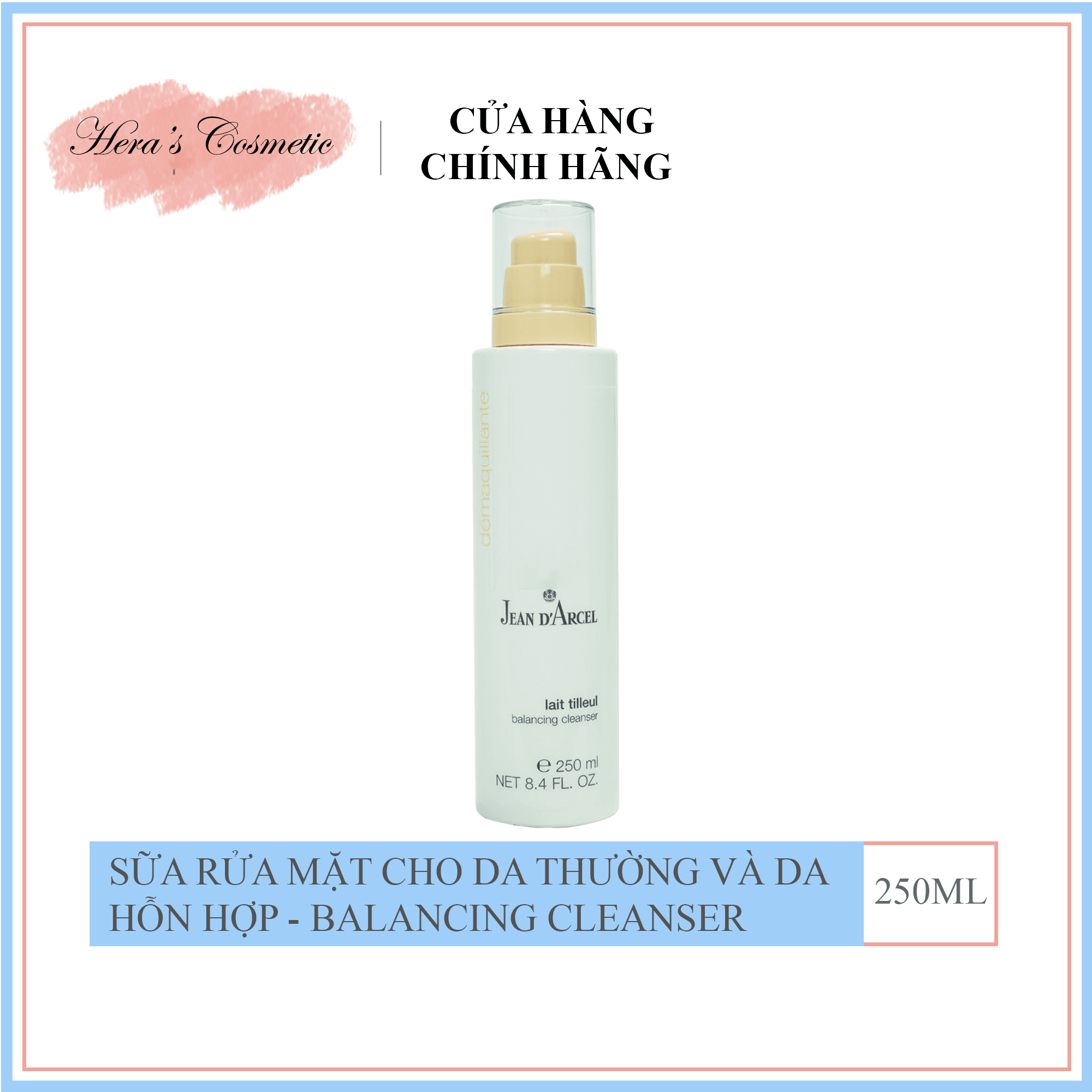 Sữa rửa mặt cho da thường và da hỗn hợp Jean D’Arcel
